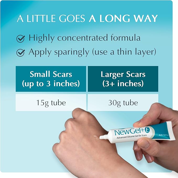 Advanced High-Potency Silicone Scar Gel with Vitamin E for Old, New Scars, Surgery, Keloids, Burns, and Facial Blemish Scars, NewGel Plus by MyNewGel (15 Grams) - 0.50 oz