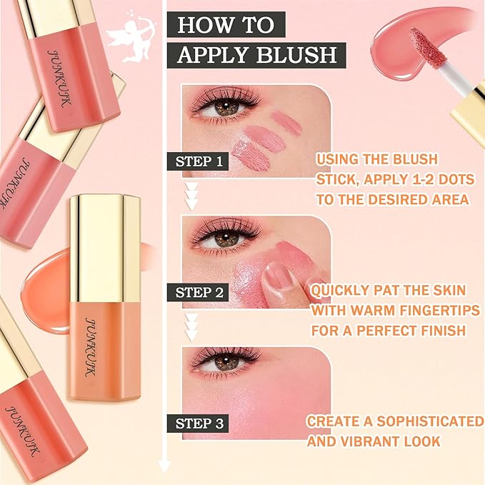 4PCS Liquid Blush,Soft Lightweight Cream Face Blush,Moisturizing Long & Eye