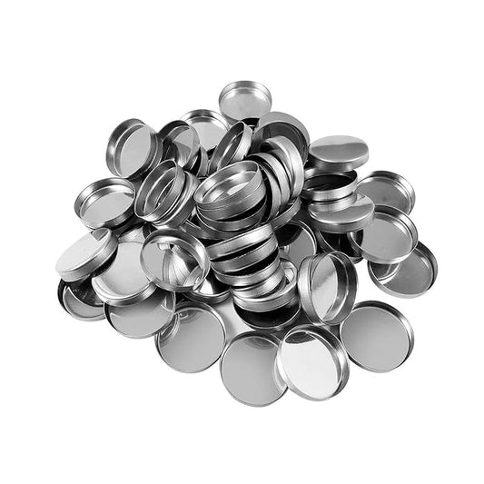 56 Pack Empty Round Metal Pans Size 26mm