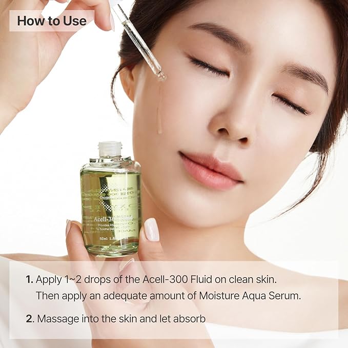 Acell Moisture Kit – Hydrating Serum & Oil-Free Ampoule for Dehydrated Skin, Acell-300 Fluid 30ml + Moisture Aqua Serum 30ml