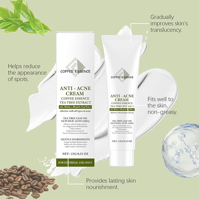 Acne Cream for Face – 15g Oil Balancing Pimple, Helps Reduce Breakouts for Oily & Blemish-Prone Skin, Gentle Daily Moisturizer for Teens & Adults (Unisex, Cruelty-Free)