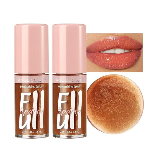 2PC Lip Glow Oil Hydrating 6 Colors, Moisturizing Glow