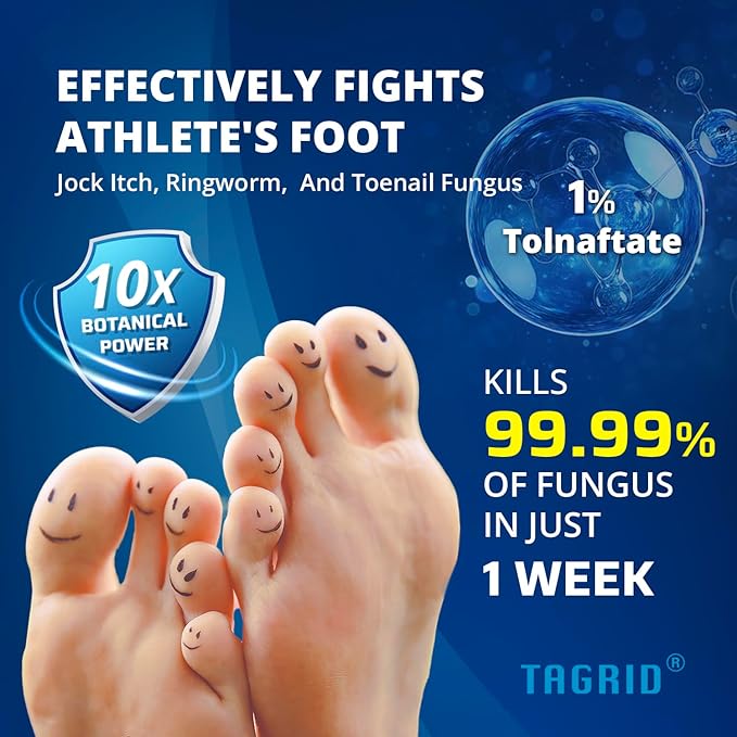 TAGRID Athletes Foot Treatment (3.5 OZ): Maximum Strength Antifungal Cream for Athletes Foot Fungus Jock Itch Ringworm Treatment for Humans - Anti Fungal Itch Cream for Itchy Skin Relief