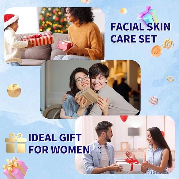 Anti-Aging Skin Care Kit For Women Anti-Wrinkle Firming Skin Care Daily Routine Rejuvenating 8-In-1 Skincare Sets Gift Sets