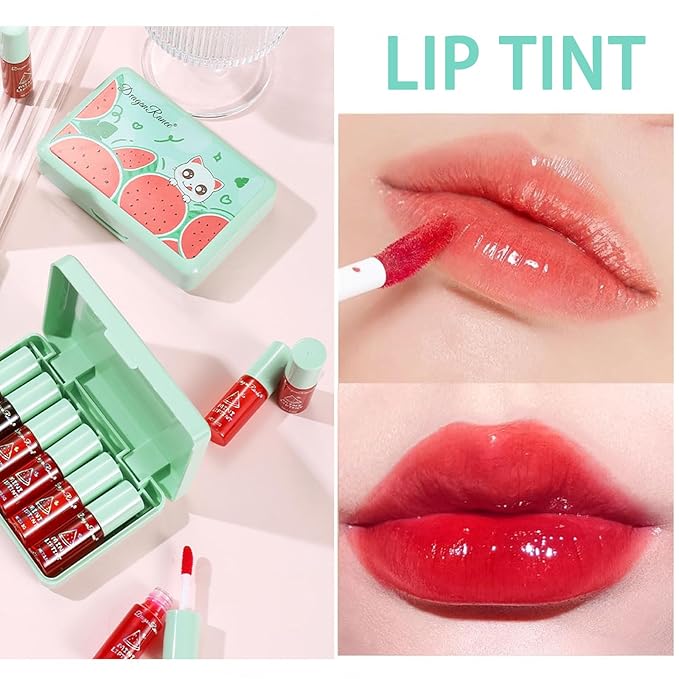 6 Colors Lip Tint Stain Set, Korean Lip