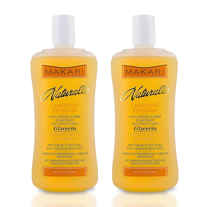MAKARI Naturalle Carotonic Extreme Body Glycerin 2 Pack (16.6 oz) | Helps Brighten and Fade Body Scars and Marks | Glycerin Oil for All Skin Types | Safe for Sensitive Skin and Kids Ages 12 and Up
