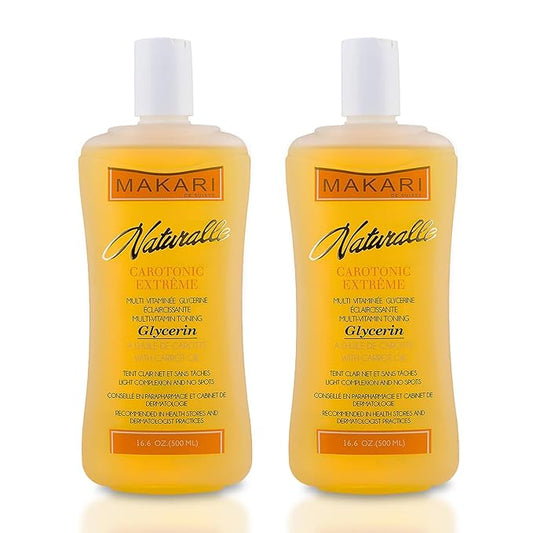 MAKARI Naturalle Carotonic Extreme Body Glycerin 2 Pack (16.6 oz) | Helps Brighten and Fade Body Scars and Marks | Glycerin Oil for All Skin Types | Safe for Sensitive Skin and Kids Ages 12 and Up