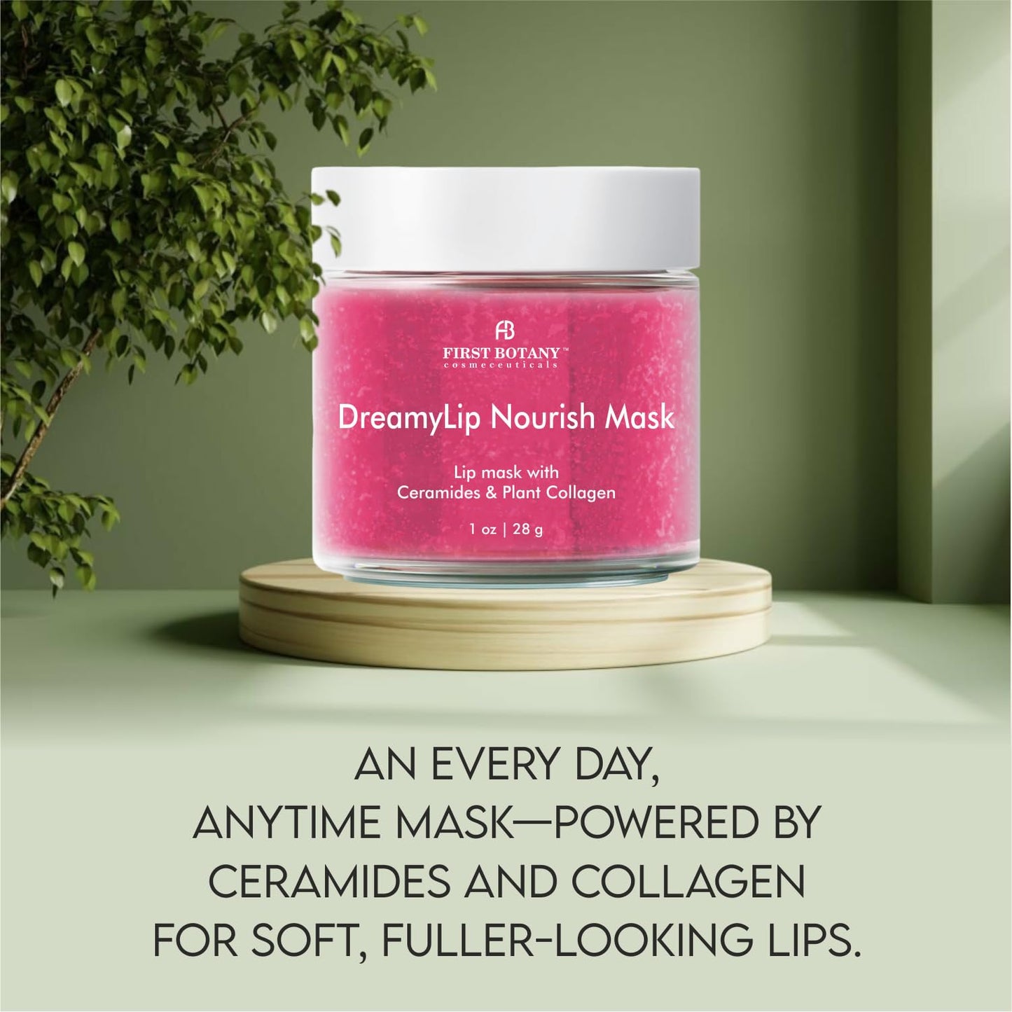 First Botany Lip Mask & Lip Balm - 2 in 1 Nourishing & Hydrating leave-on Overnight lip mask (pink)