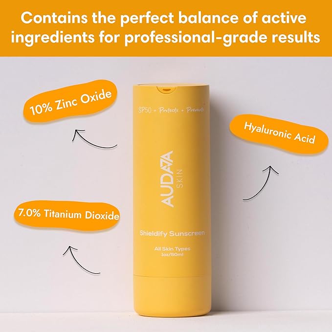Shieldify Daily SPF 50 Mineral Sunscreen - Broad Spectrum Sun Protection for Face & Body, Non-Greasy & Water-Resistant