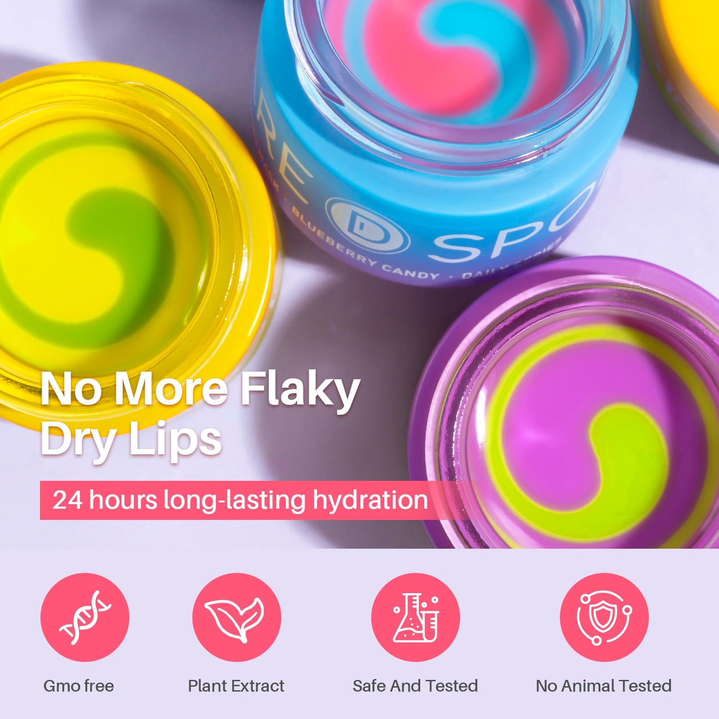 SPODARE Lip Mask, Overnight Lip Sleeping Mask, Lip Moisturizer for Dry Cracked Lips Care, Dual-Color Korean Lips Balm with Vitamin C and Shea Butter for Nourishing and Softening Lips - Lemon Mint