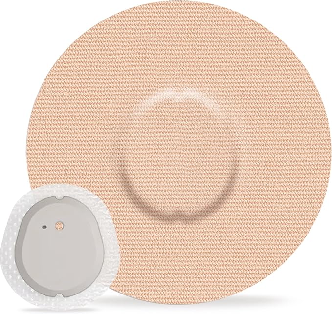 G7 Adhesive Patches Waterproof Overpatch for G7 & Stelo Flexible CGM Tape Hypoallergenic & Latex-Free Stelo Overlay Patch for 10-15 Days Long Stay Without Glue in The Center, Tan