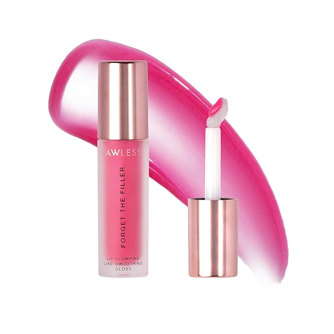 Lawless Women's Forget The Filler Lip Plumper Line Gloss, Juicy Watermelon, Pink, 0.11 Fl Oz (Pack of 1)
