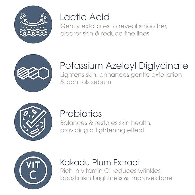 Glowbiotics Probiotic Instant Facial Resurfacing Pads: Exfoliates, Hydrates, Reduces Fine Lines & Pores | With Vitamin C & 5% Lactic Acid