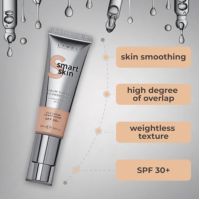 LAMEL Smartskin Serum Tinted Foundation - Hydrating & 1,18 fl.oz