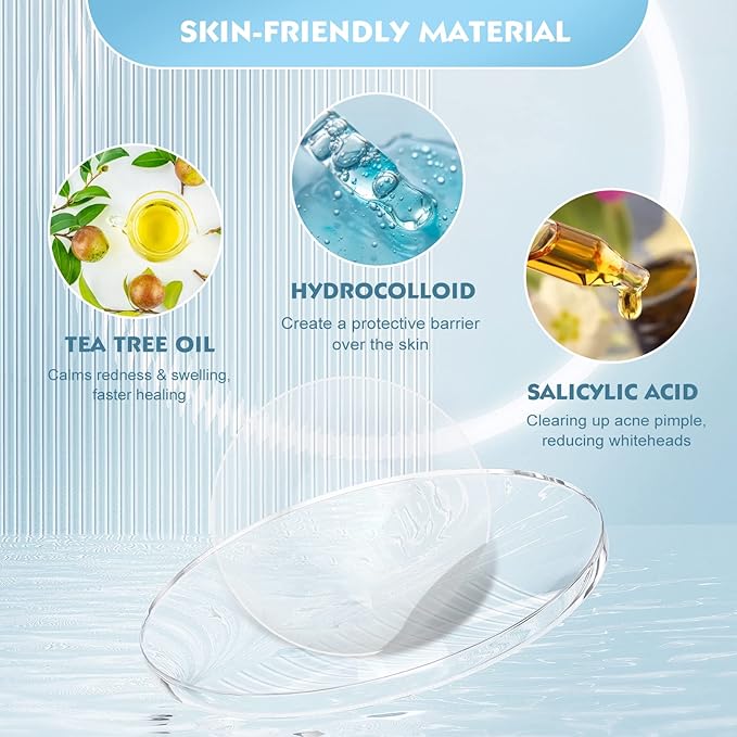 Pimple Patches for Face - 108 Hydrocolloid Acne Pimple Patches Salicylic Acid with Tea Tree Oil for Zit Blemish Spot Covers Invisible Pimple Stickers Not Tested on Animals