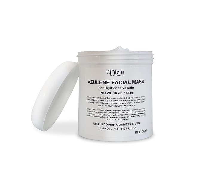 Azulene Facial Mask Ultra Hydrating for Dry & Sensitive Skin Moisturizing and Soothing Treatment Rejuvenates Skin Cells 16 oz. 450 ml.