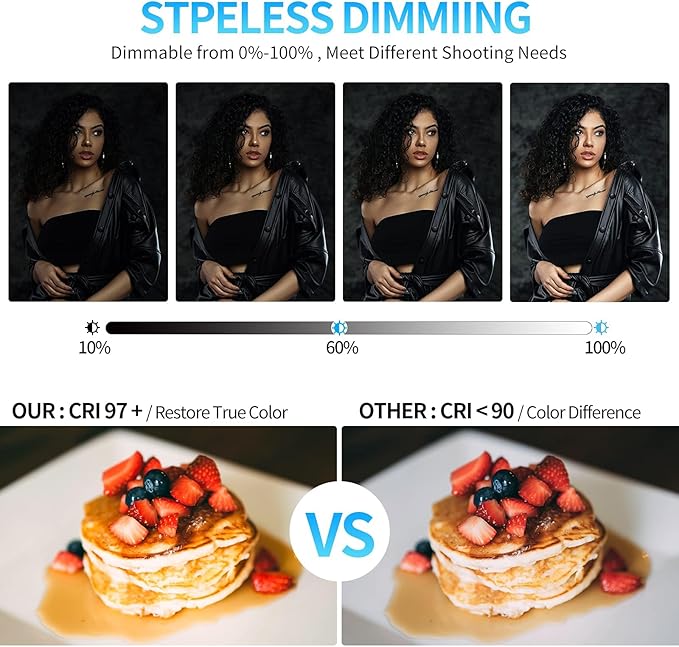 GVM 2 Pack LED Video Lighting Kits with APP Control, Bi-Color Variable 2300K~6800K with Digital Display Brightness of 10~100% for Video Photography, CRI97+ TLCI97 Led Video Light Panel +Barndoor