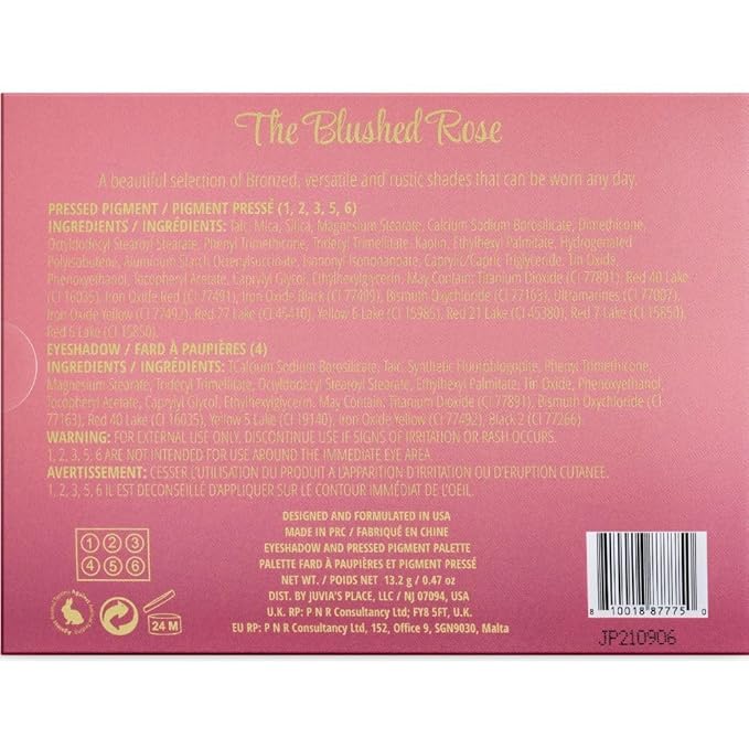 Juvia's Place Palette Blushed Rose - Rosy, Pinks,