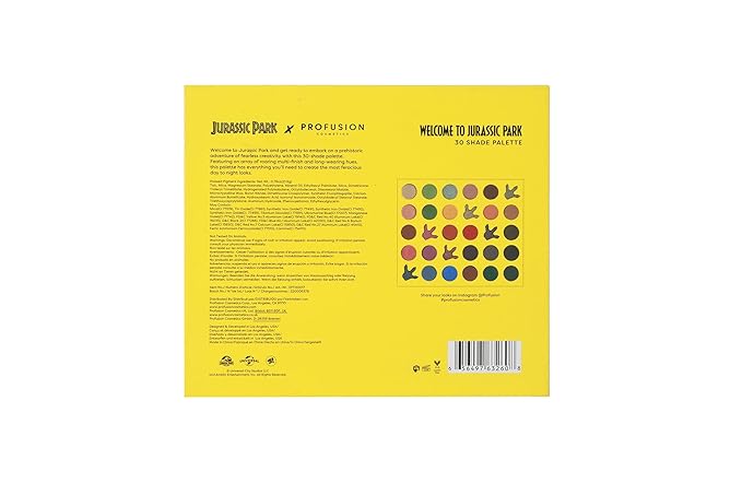 Jurassic Park X Profusion Cosmetics 30 Shade Palette