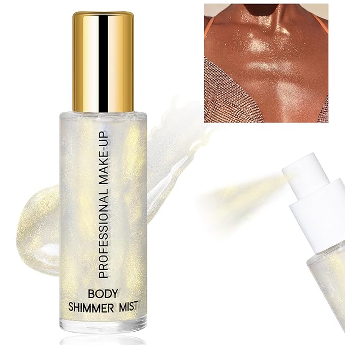 Face Liquid Highlighter Shimmer Body Spray for Hair (Y, Standard)