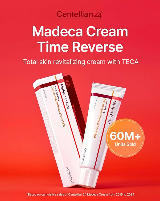 CENTELLIAN 24 Madeca Cream Time Reverse (1.69fl oz, Pack of 2) - Advanced Fast-Absorbing & Nourishing Cream, Hydrates, Reduces Wrinkles, Low Irritation, Korean Skin Care. Centella Asiatica
