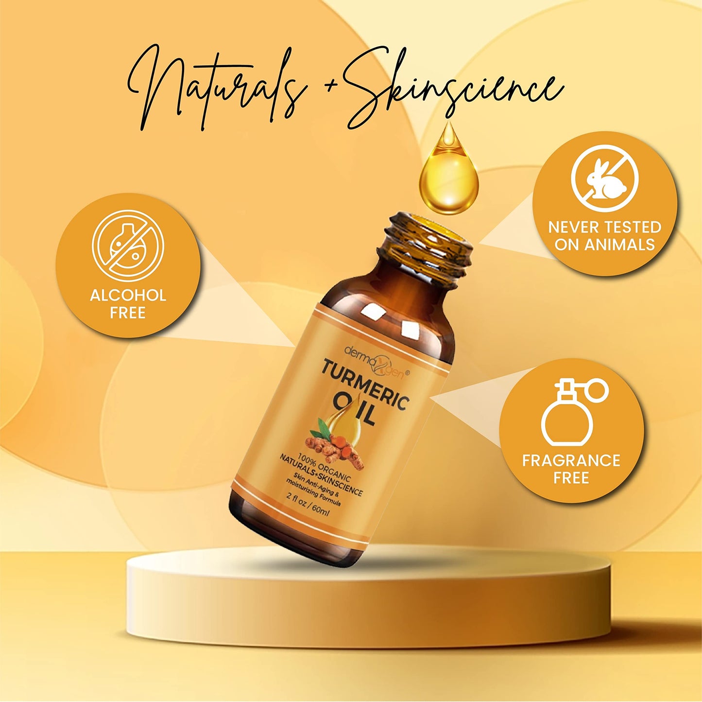 Turmeric Oil & Kojic Acid Soap Skincare Bundle – Organic Face Oil (2 fl oz) + Brightening Soap Bars with Vitamin C & Botanical Extracts (4 x 5 oz) – Daily Glow & Hydration Set for Face & Body