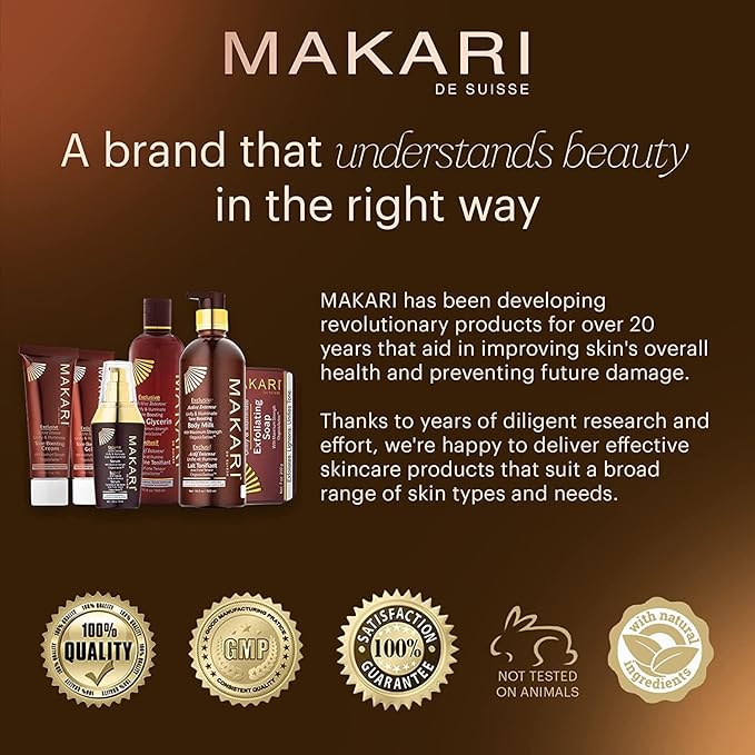 Makari Exclusive Active Intense Tone Boosting Body Glycerin (16.8 oz) | Skin-Brightening Body Glycerin | Moisturizes and Softens | Promotes Even Skin Tone | for All Skin Types Except Sensitive