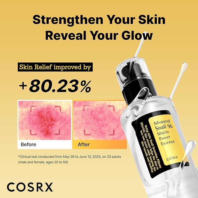 COSRX Snail Mucin 96% Power Repairing Essence 3.38 fl.oz 100ml, Hydrating Serum for Face with Snail Secretion Filtrate for Dull Skin & Fine Lines, Korean Skin Care
