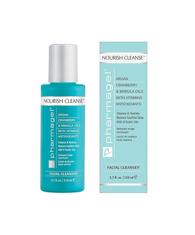 Pharmagel Nourish Cleanse Hydrating Facial Cleanser | Face Cleanser & Makeup Remover | Natural Face Wash for All Skin Types – 3.7 oz
