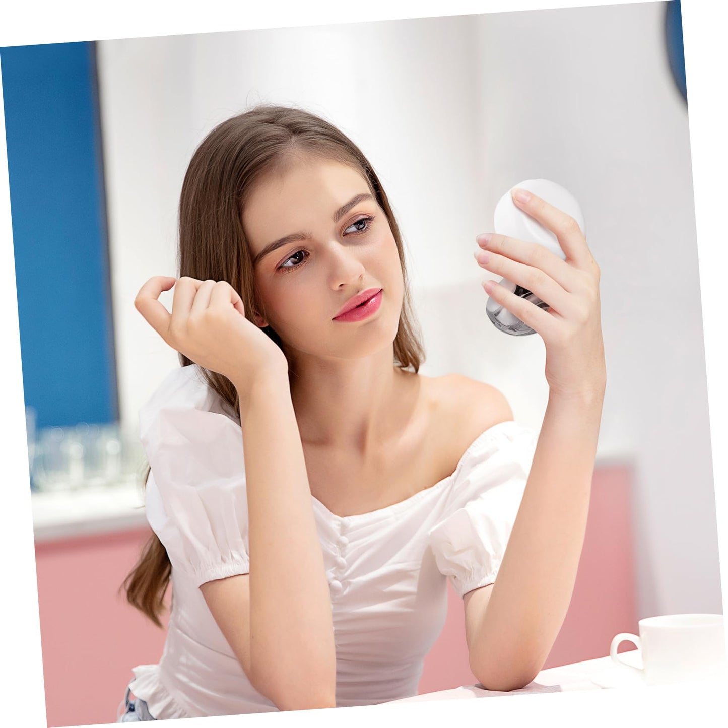 Beaupretty 2Pcs Empty Lips Balm Jars Plastic Lip Mask Holders with Silicone Lip Brush and Mirror Lid Face Cream Containers