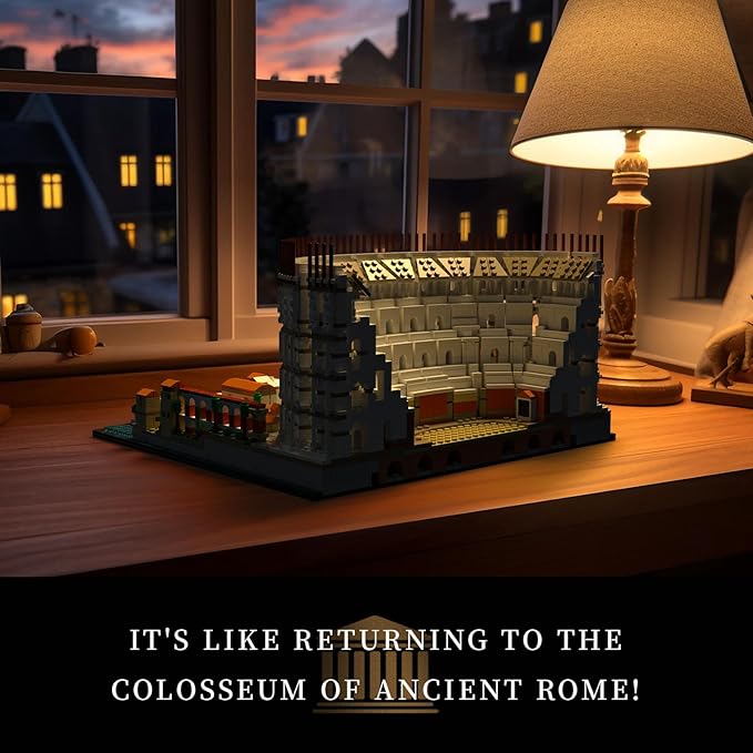 Givenni Architecture The Roman Colosseum Building Sets; Collectible Model for Adults; Home Décor Model Building Kit, Creative DIY Activity, Famous Landmarks Collection (3989Pieces)