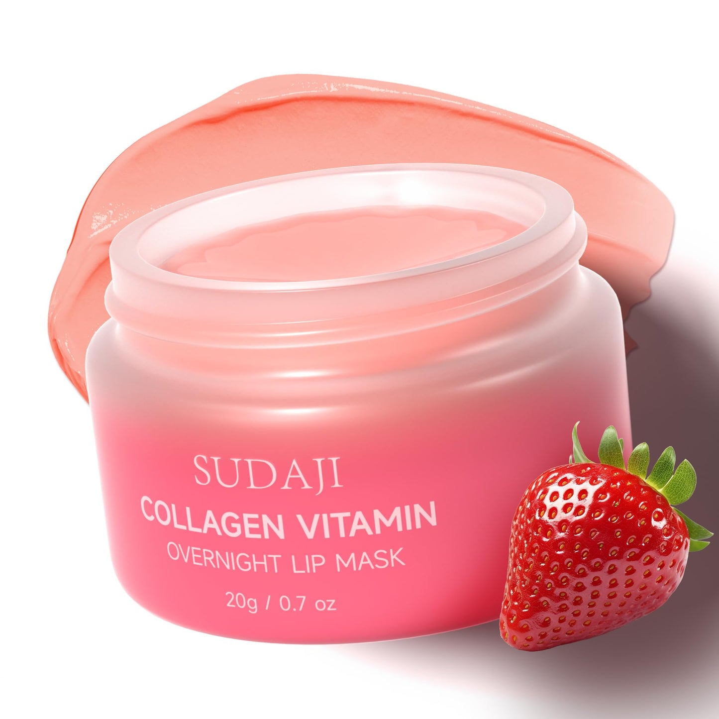 SUDAJI Collagen Lip Mask, Lip Balm Hydrating, Overnight Lip Moisture with Hyaluronic Acid & Vitamins E, A- Sleeping Nourishing Lip Butter Balm for Dry Lips