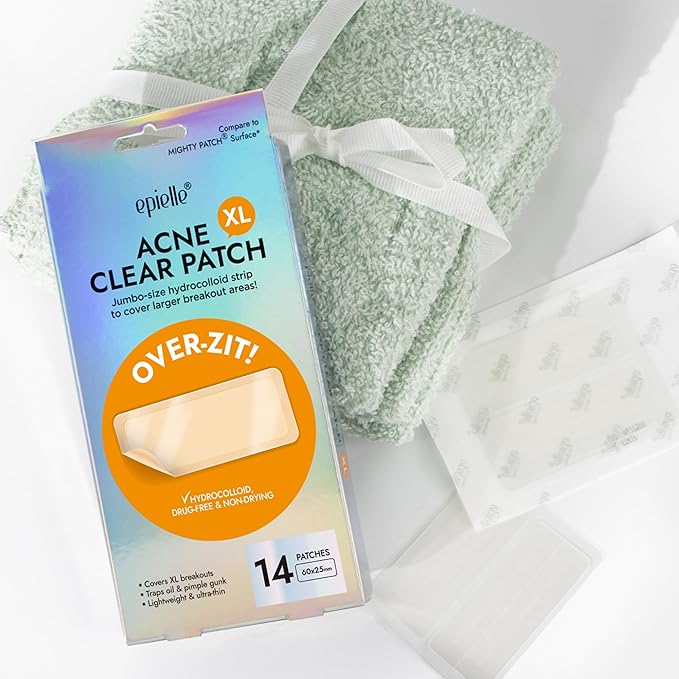 Epielle Over-Zit XL Acne Clear Patches | Ultimate Hydrocolloid Solution | 14 Extra-Large Pimple and Blemish Patches