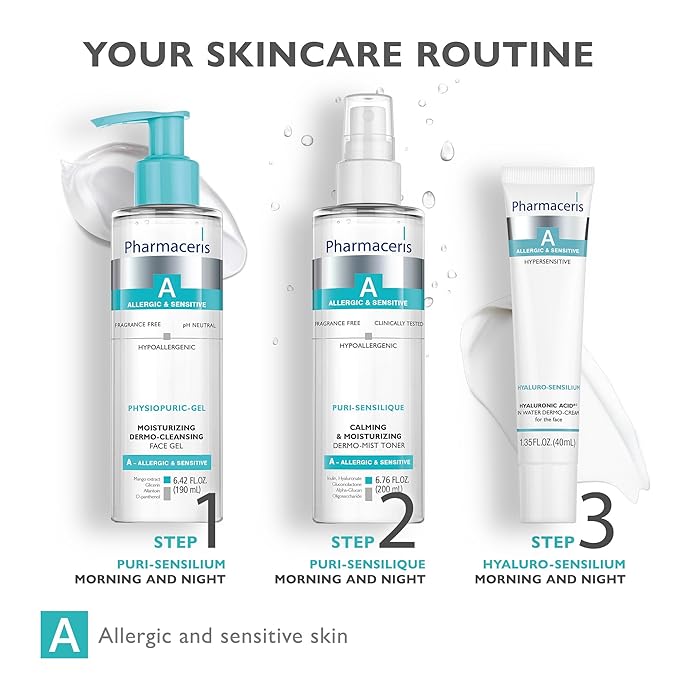 Moisturizing Cleansing Face Gel - Gentle Face Wash Cleanser, Removes Impurities & Makeup, Hydrates & Soothes Allergic & Sensitive Skin, PHYSIOPURIC-GEL 6.42 fl oz