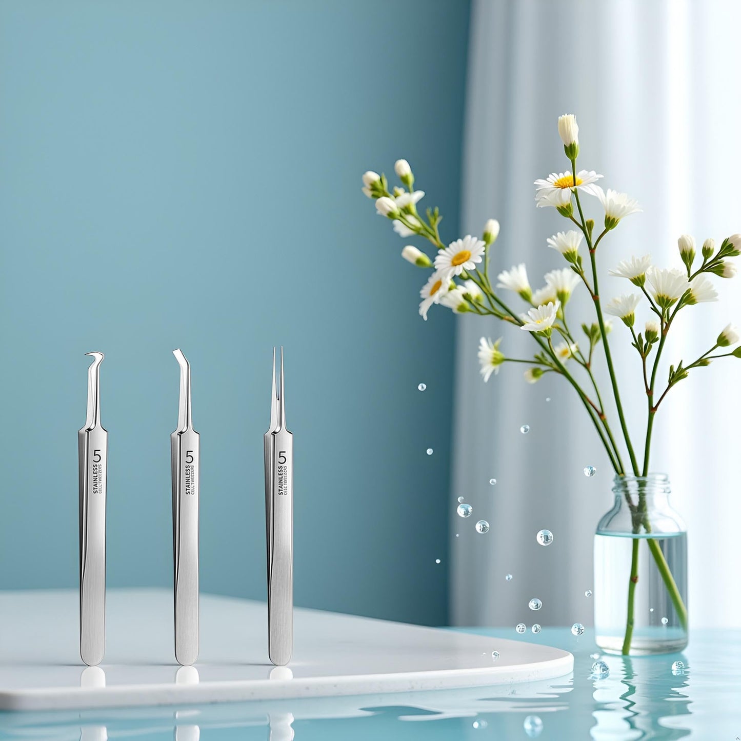 3 Pcs Silver Professional Blackhead Tweezer,Extractor Acne Removal, Professional Facial Blackhead Remover Tweezers Precision Extractor Acne Removal Kit Pimple Popper Tool