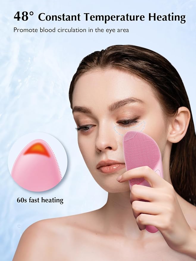 COSLUS Facial Cleansing Brush Silicone Face Scrubber: Waterproof Rechargeable Face Wash Brush, 4 Cleansing Modes, Electric Face Exfoliator for Men Women Cleaning, Exfoliating, Massaging