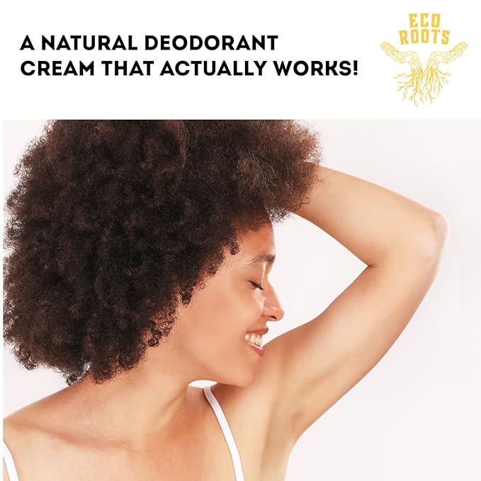 ECO ROOTS Natural Deodorant for Women & Men | Organic Deodorant Cream Non Aluminum | Baking Soda Free Healthy Deoderant for Body & Private Parts | All Vegan Pit Paste Zero Sweat | Rose Geranium Scent