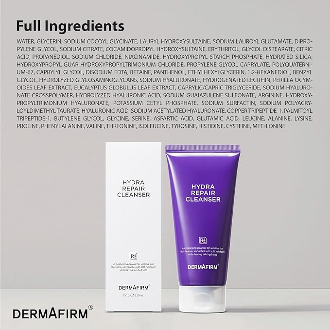 Dermafirm Hydra Repair Cleanser R4 Perilla Purple 150g – Hydrating and Soothing Facial Cleanser for Sensitive Skin