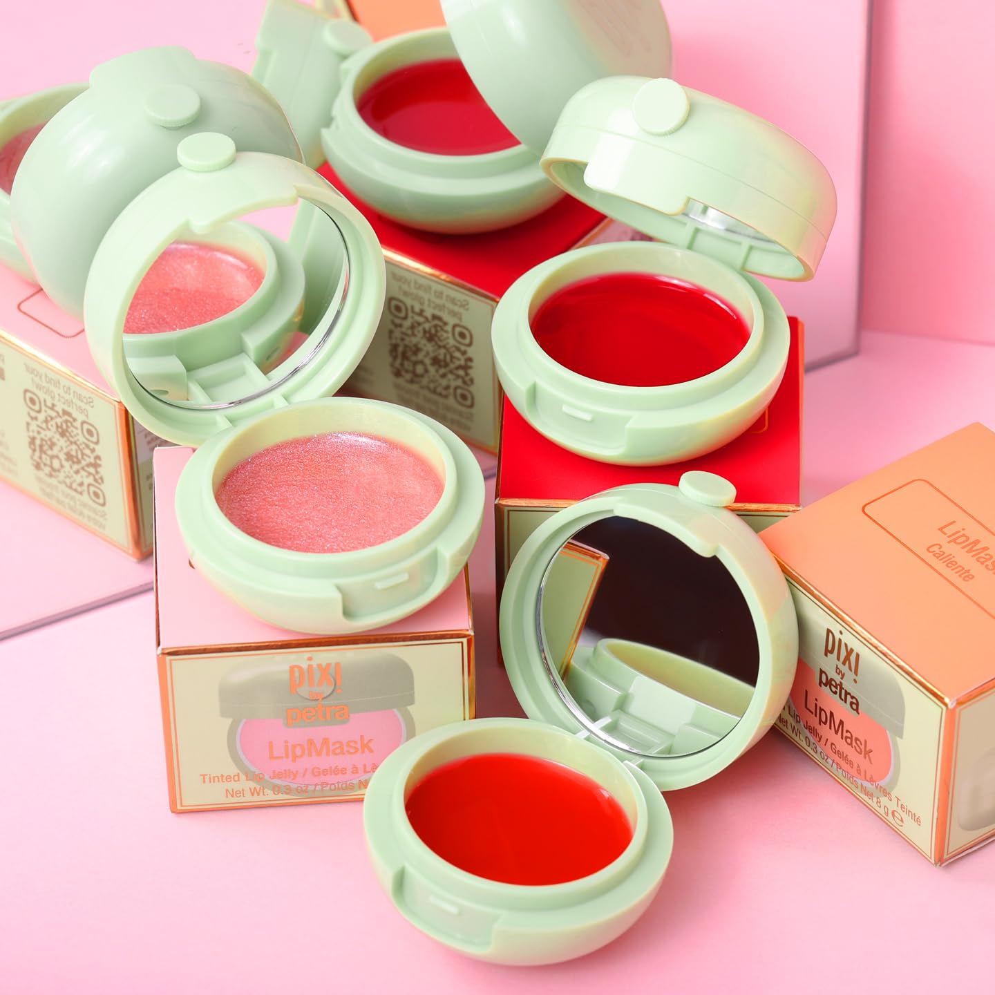 Pixi Beauty LipMask | Tinted Hydrating and Moisturizing Lip Balm Jelly |Lip Gloss Infused with Camellia, Jojoba and Pomegranate | Amore |0.3 fl.oz / 8 g