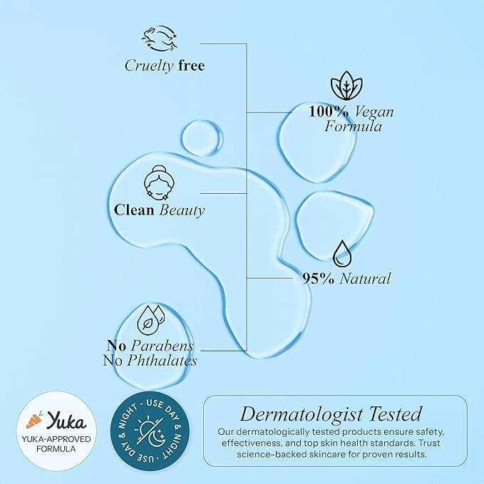 Facial Serum with Hyaluronic Acid & Ceramide - Dermatologist Tested Korean Serum for Glowing Skin - Hydrating, Calming & Skin Barrier Repair - Suitable for Sensitive Skin - 2 Fl. Oz