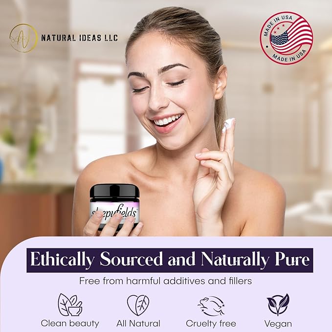 SLEEPY FIELDS Unscented Magnesium-Enhanced Sleep Cream - Nighttime Moisturizing Cream for Pain Calm, Leg Cramps, Sleep & Muscle Soreness - Fast Absorbing, Non-Greasy, Made in USA - 2 oz