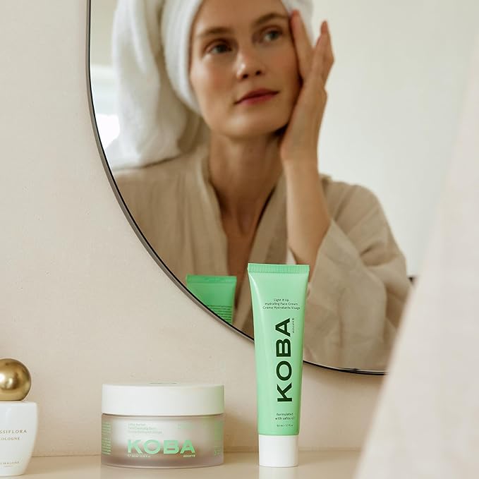 KOBA Light It Up Face Cream - Hydrating Face Cream - For All Skin Types - Floral, Spicy, & Woody Fragrance - Vegan - Natural Ingredients - Safou Oil, Niacinamide, Chaulmoogra & Black Seed Oil