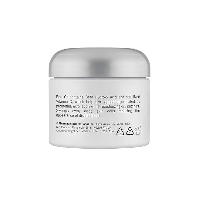 Pharmagel Beta-C Dual Action Moisturizer Normal to Oily Skin | Brightening and Smoothing Face Moisturizer | Pore Minimizer & Rejuvenation - 2 oz.