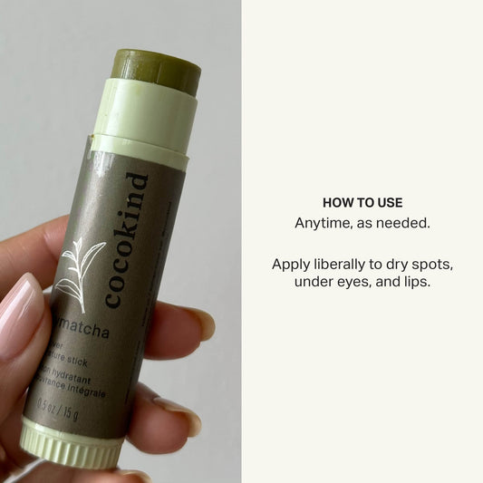 Cocokind Mymatcha All-Over Moisture Stick, Lip Balm and Eye Cream for Dry Skin 0.5 Oz