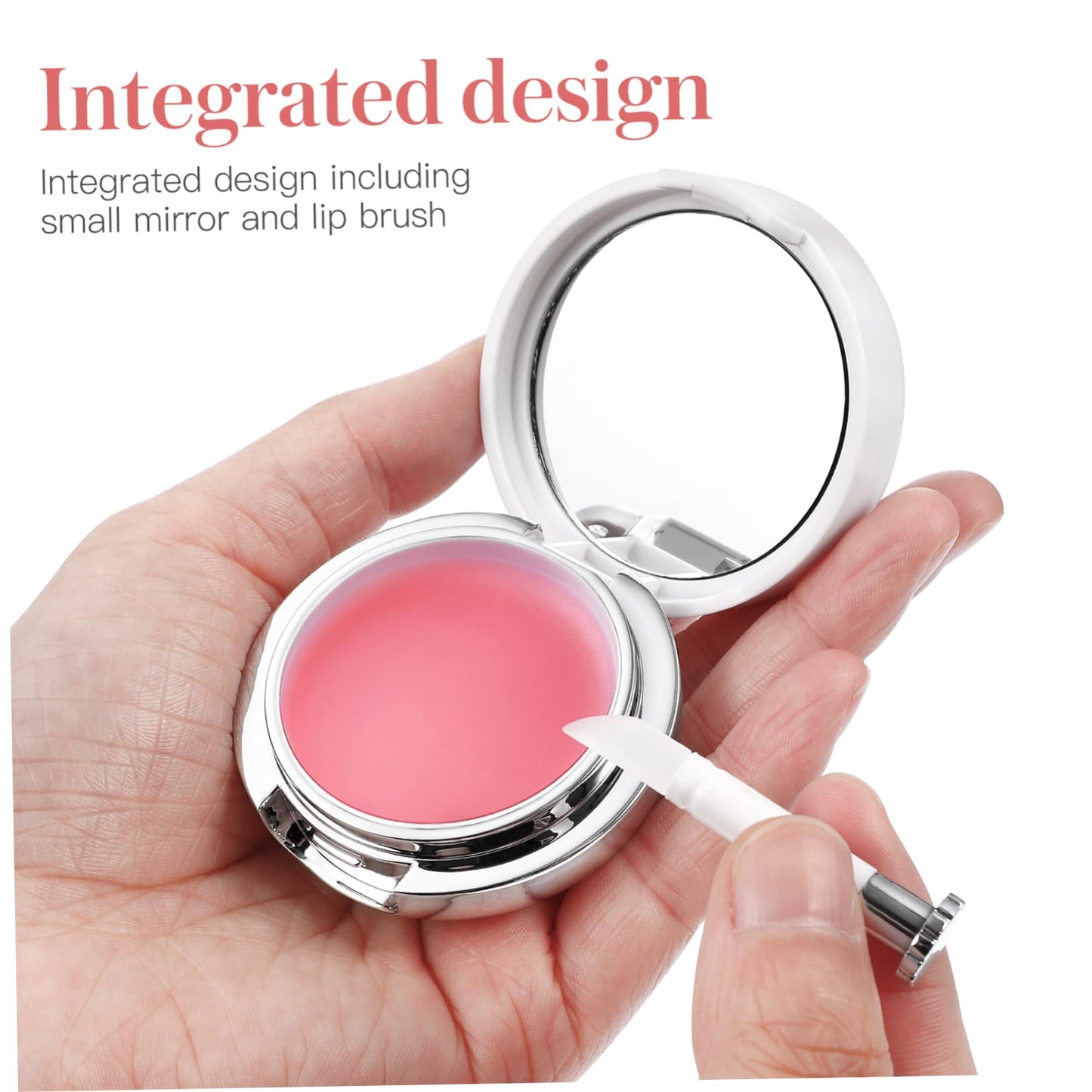 Beaupretty 2Pcs Empty Lips Balm Jars Plastic Lip Mask Holders with Silicone Lip Brush and Mirror Lid Face Cream Containers