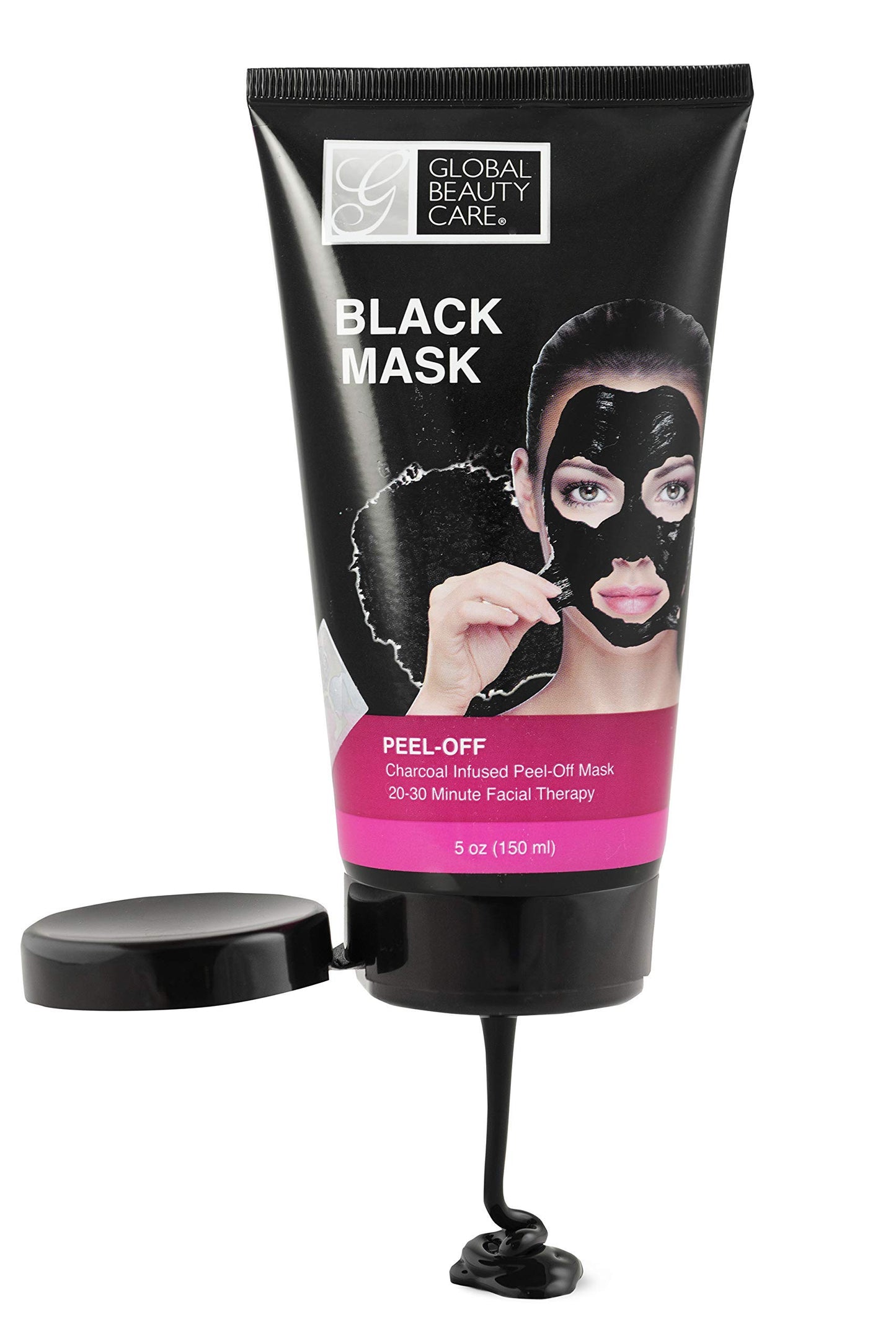 Global Beauty Care 5 oz 150 ml Black Peel-Off Mask: Charcoal Infused Peel-Off Mask