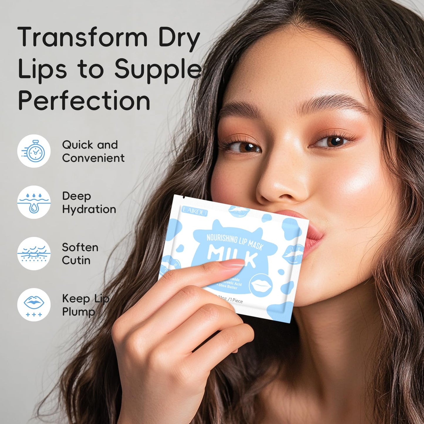 LAIKOU Skin Care Set, Moisturizer Face Cream, Travel Size Toiletries with Milk Eye Mask, Lip Mask, Eye Cream, Serum, Face Cream Mother's Day Christmas Birthday Daughter Wife