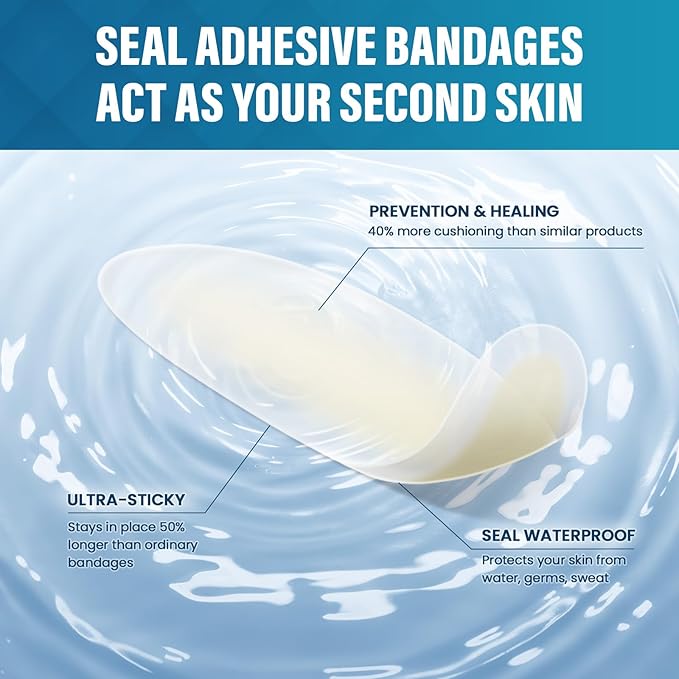 Hydrocolloid Gel Blister Bandages Pads - Kimihome 23ct Water Resistant Blisters Bandages - Adhesive Blister Pads for Heel, Foot, Toe - Gel Blister Chshions for Prevention & Recovery (Spot Pack)