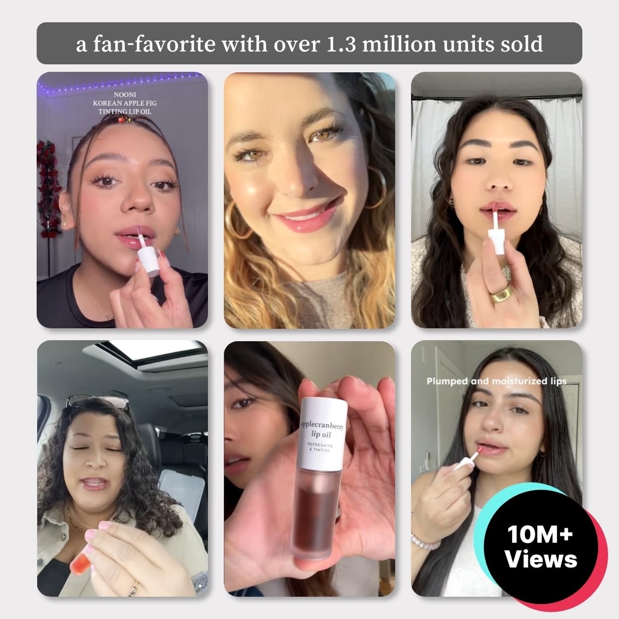 NOONI Korean Lip Oil - Applepeony | Long-Lasting, Moisturizing, Plumping, Revitalizing for Dry Lips, Waterproof, No Peel Off, Hydrating, Nourishing Crystal Clear, 0.12 FL Oz