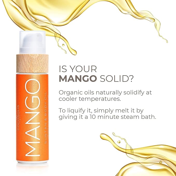 COCOSOLIS MANGO Tanning Accelerator XL - Organic Tanning Oil with Vitamin E & Mango Scent for a Fast Intensive Tan - Tanning Enhancer for a Rich Chocolate Tan (6.76)